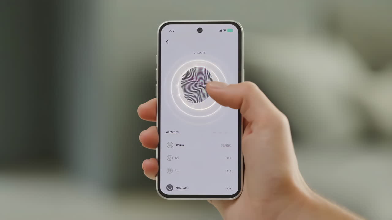 Person using Fingerprint Authentication on Smartphone