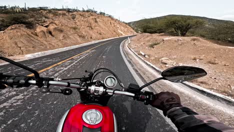 motorcyclist driving on highway route