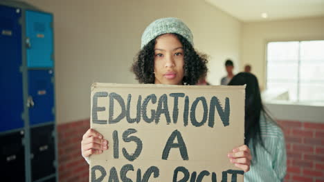students protesting for education as a basic right