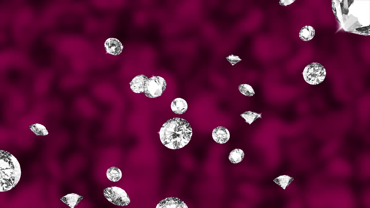 animación abstracta de la caída de diamantes movimiento de fondo de bucle rojo. pantalla verde 3d