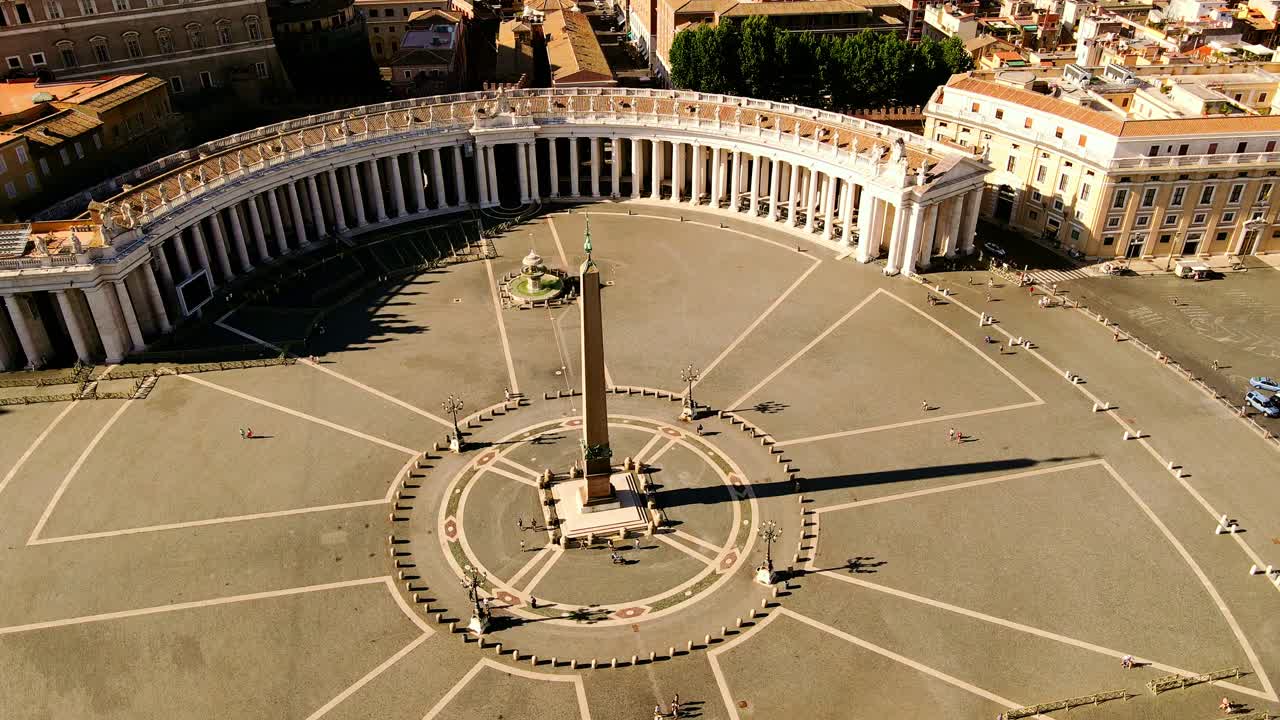 Serene morning light reveals Vatican historic heart and majestic obelisk center