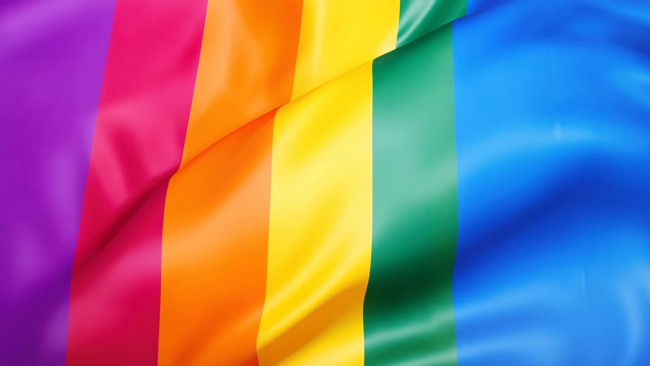 Vajande regnbågsflagga med slät tygstruktur