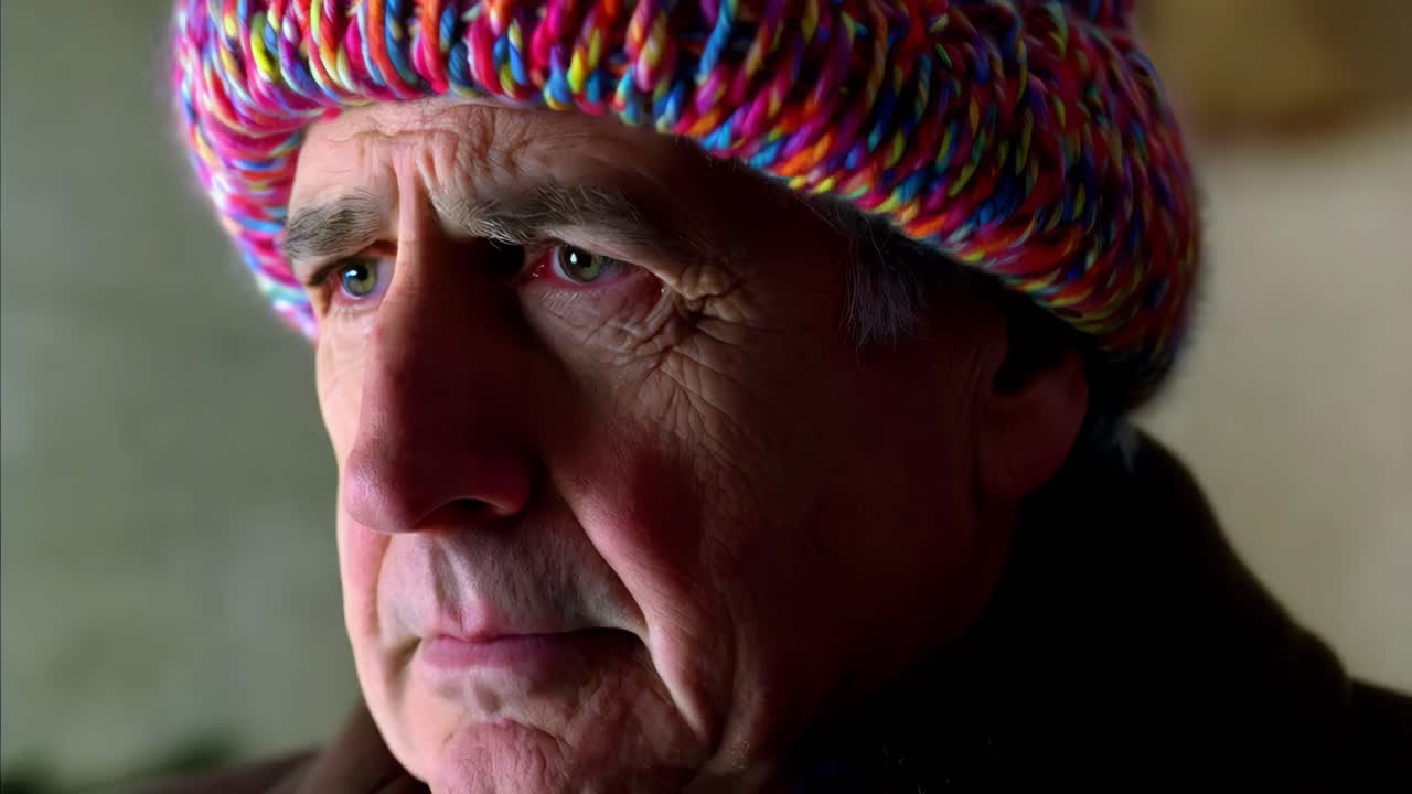 사려 깊은 노인 의 클로즈업 초상화