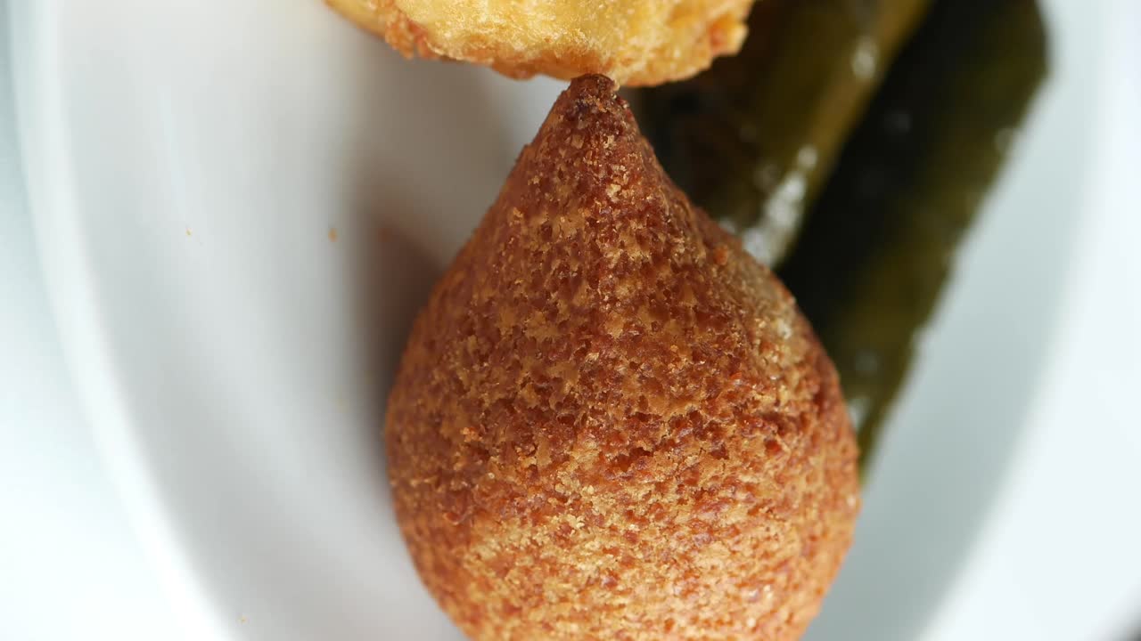 Assorted Fried Foods with Pickles