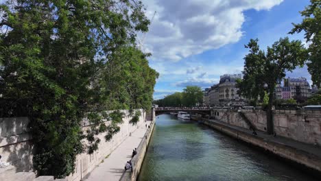 beautiful view of the seine river in paris