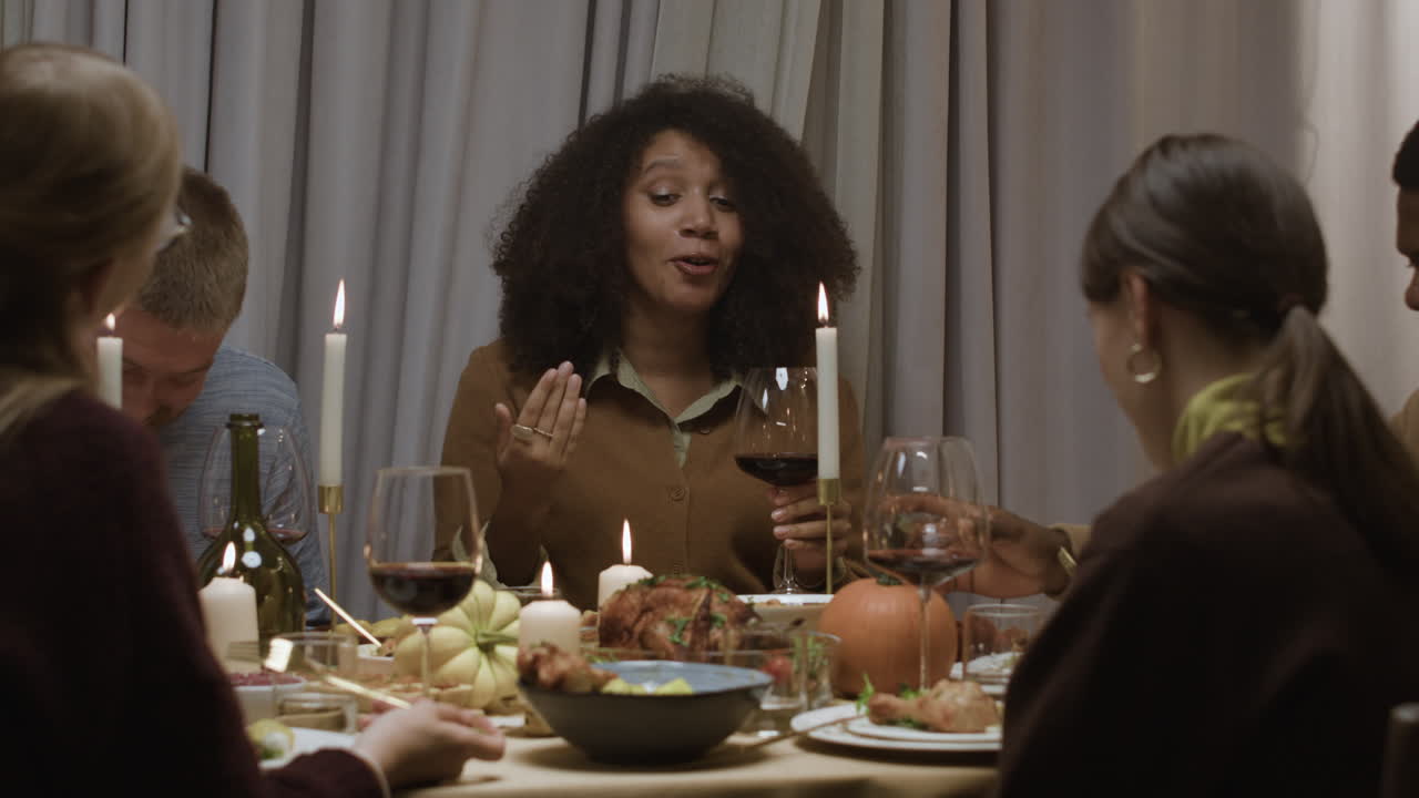Friends and family gathered for Thanksgiving dinner