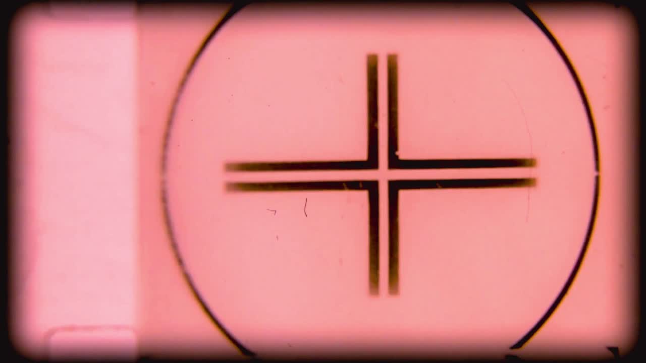 Vintage Film Countdown Leader with Scratches and Grain