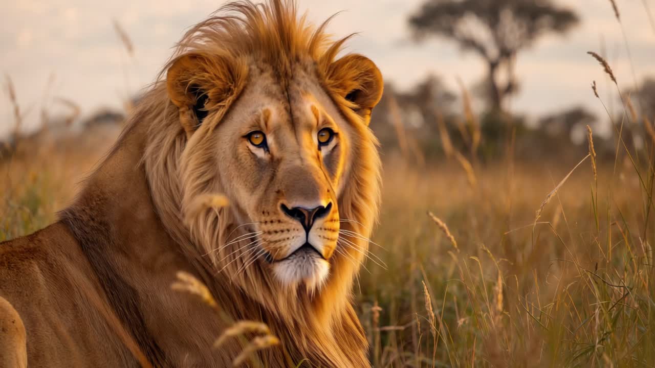 majestuoso león en la sabana africana