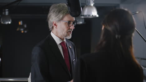business interview in a studio