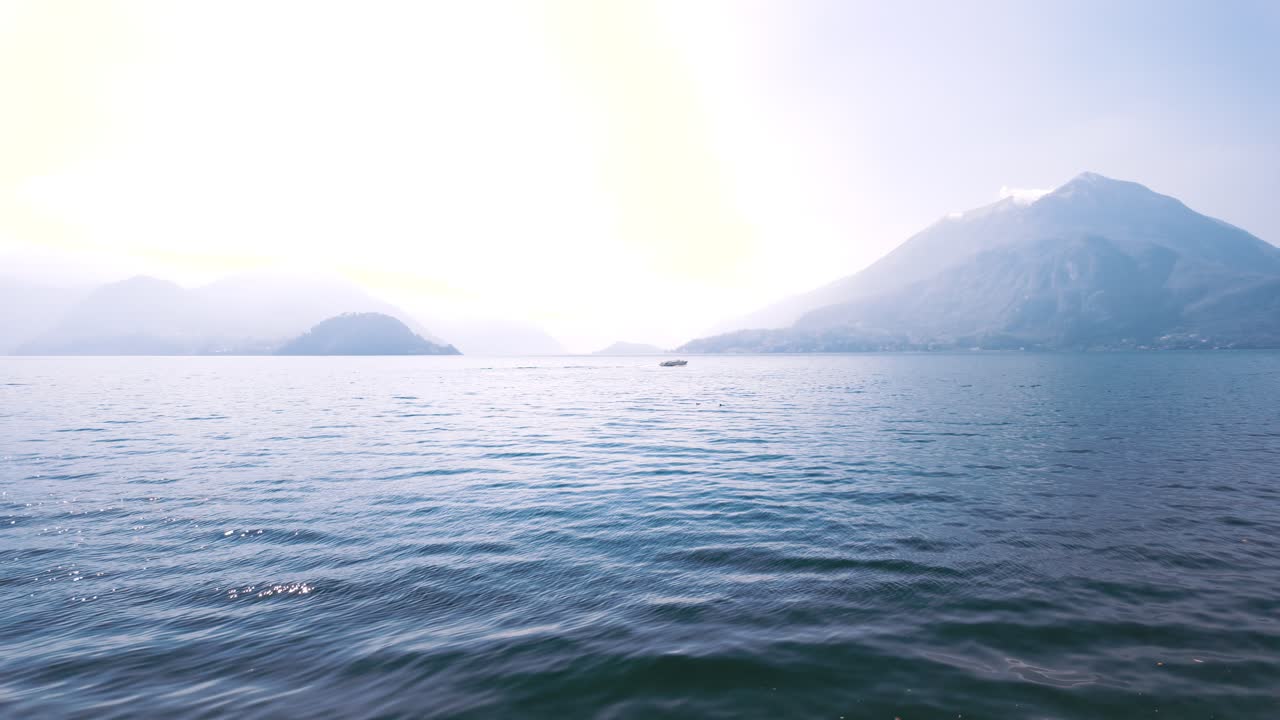 Panoramic view of Lake Como in Varenna, Italy