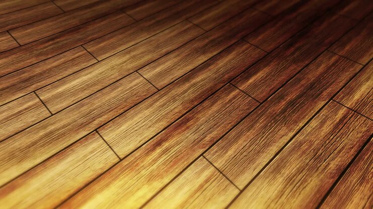 Camminare su pavimento in legno con spazio per il testo. Correre e camminare a passi. Primo piano del piede di un corridore. Concetto di sfida aziendale. Animazione in loop