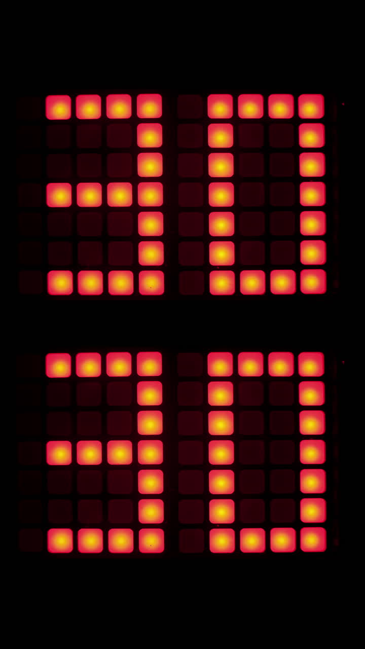 numeri di conteggio, orario e informazioni di codice in verticale