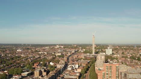 rising aerial shot over central walthamstow