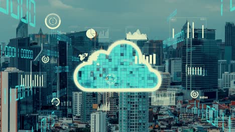 tecnología de computación en la nube y almacenamiento de datos en línea para el intercambio de datos de alteración