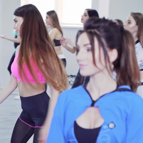 girls enjoying during fitness training