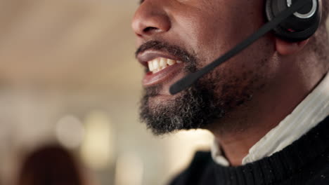 Mouth,-call-center-and-man-talking-on-microphone