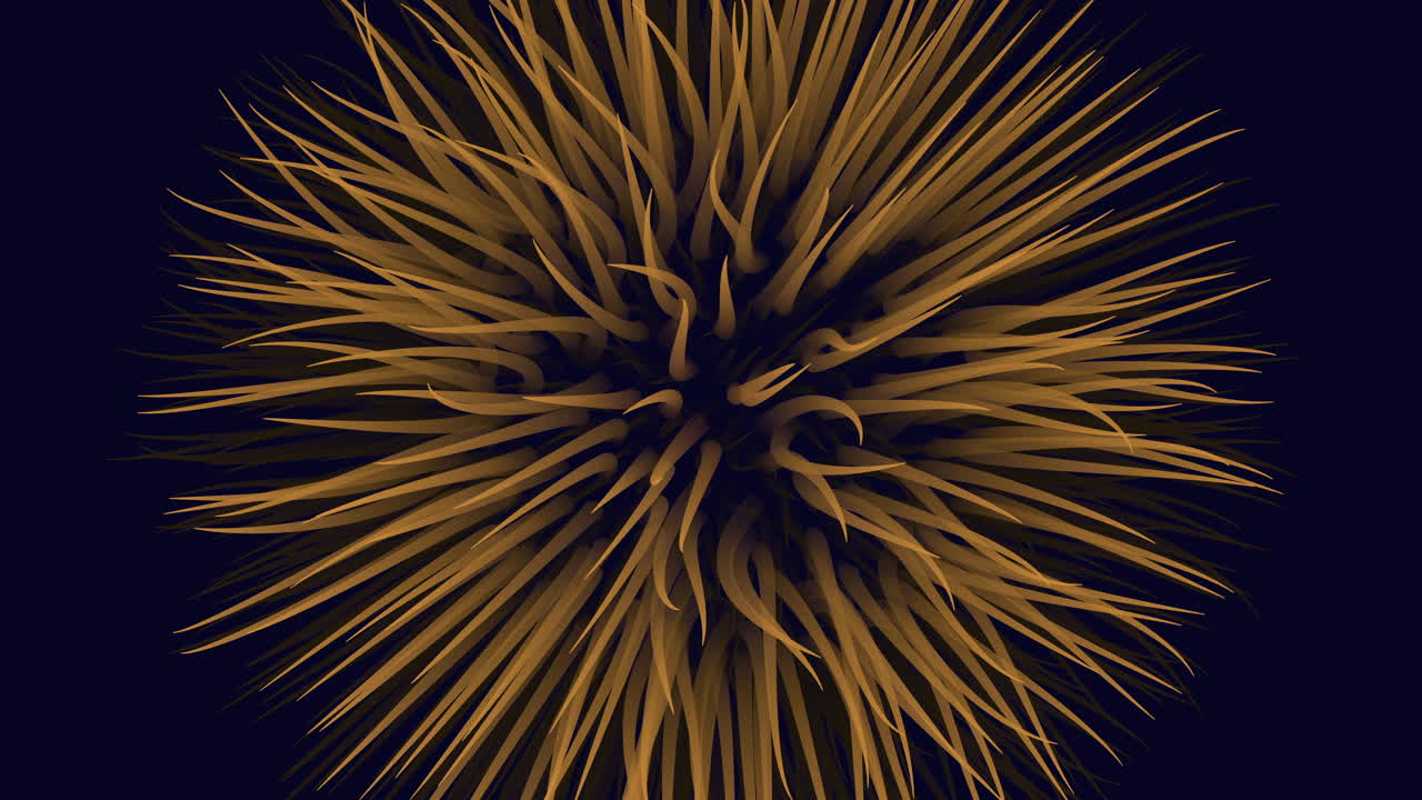 Scintille vivaci di fuochi d'artificio 3D illuminano il cielo notturno