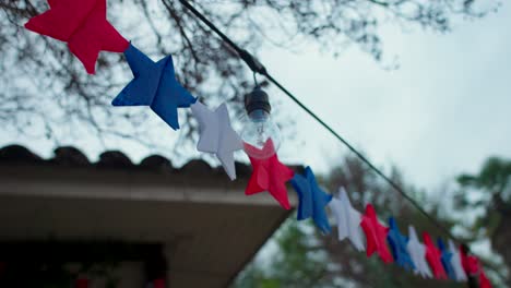 fiestas patrias chile pennant stars santiago sky grass elements red blue white spring