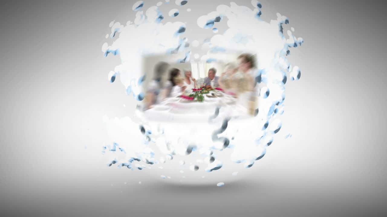 가족이 즐겁게 보내는 것에 대한 메리 크리스마스 애니메이션