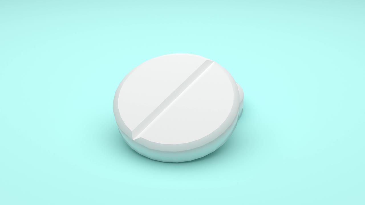 dos pastillas blancas girando sobre un fondo verde. un bucle sin costuras. 4k uhd. rendering en 3d.