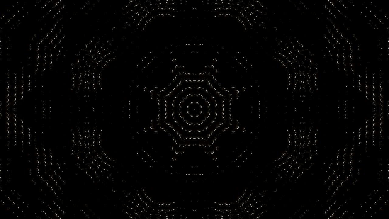 la textura de las bolas en bucle 3d, el fondo decorativo abstractamente adornado, el caleidoscopio hipnótico de moda.