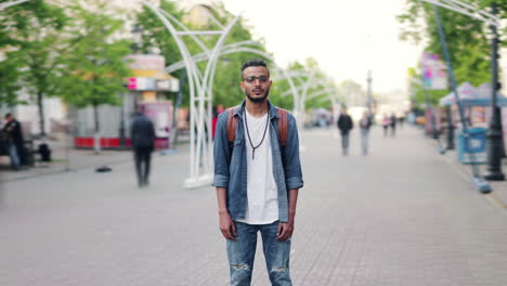 man on city street