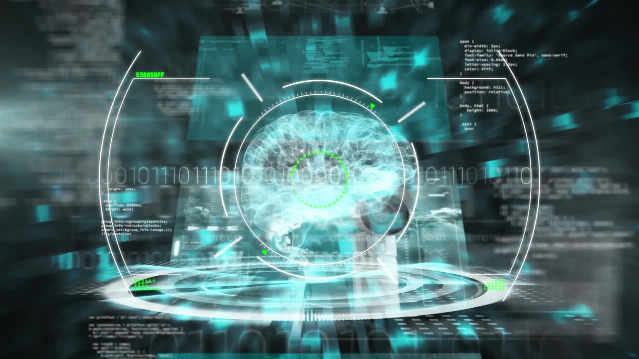 Animation of human brain over data processing