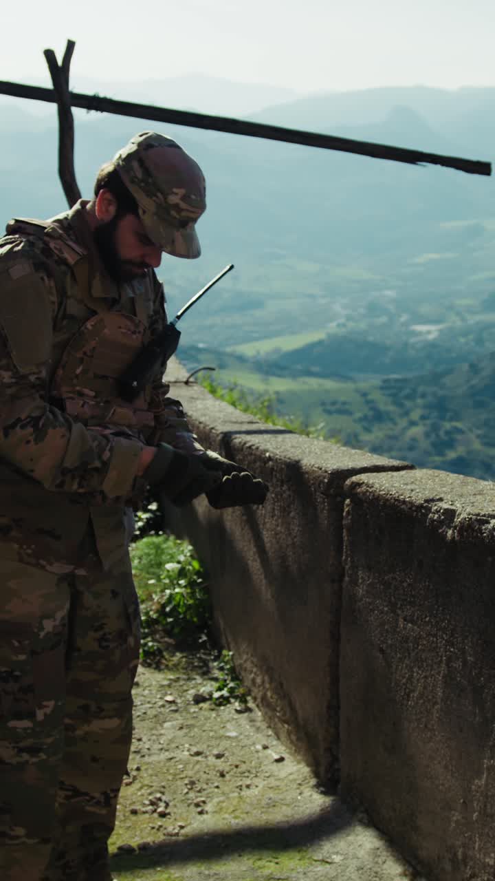 Soldier Starts Praying While Looking At The Sky During A Mission
