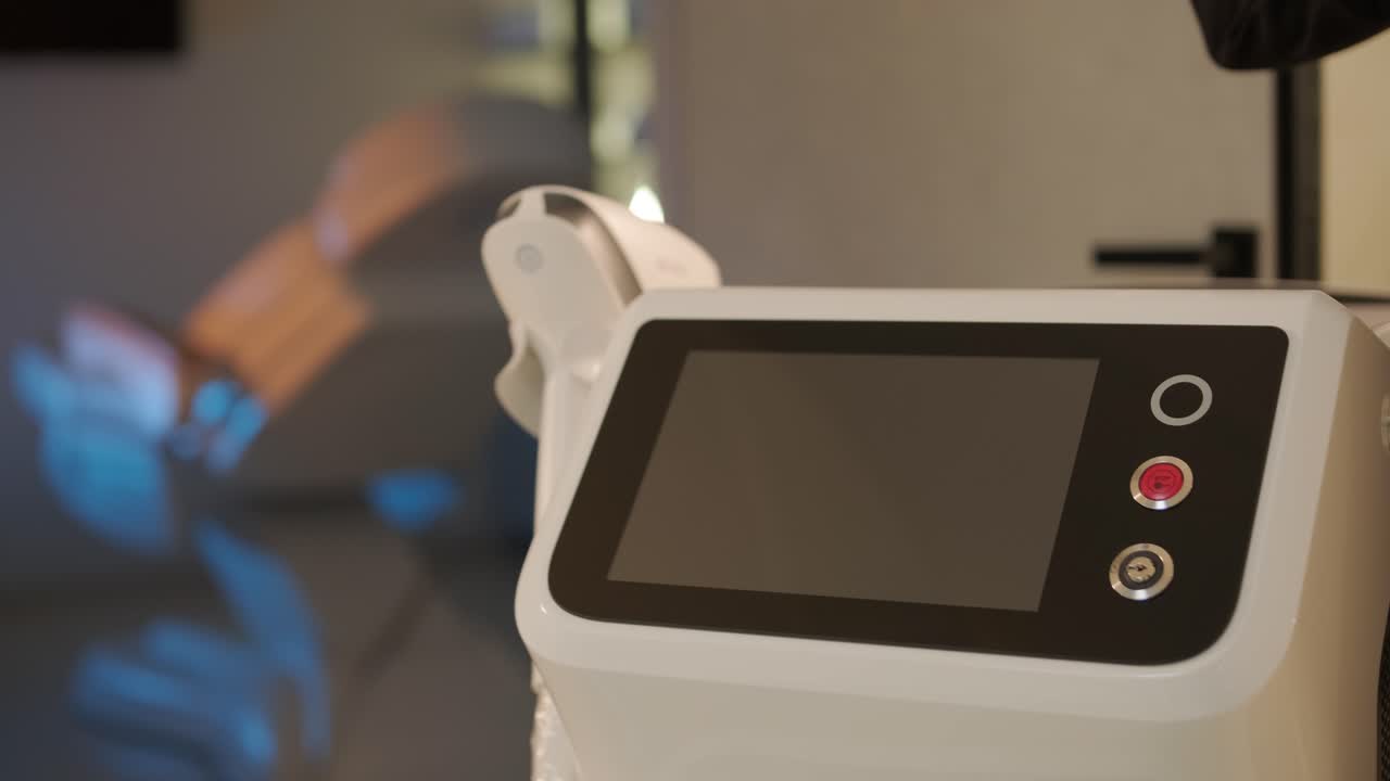 Modern laser hair removal machine in the cosmetology clinic