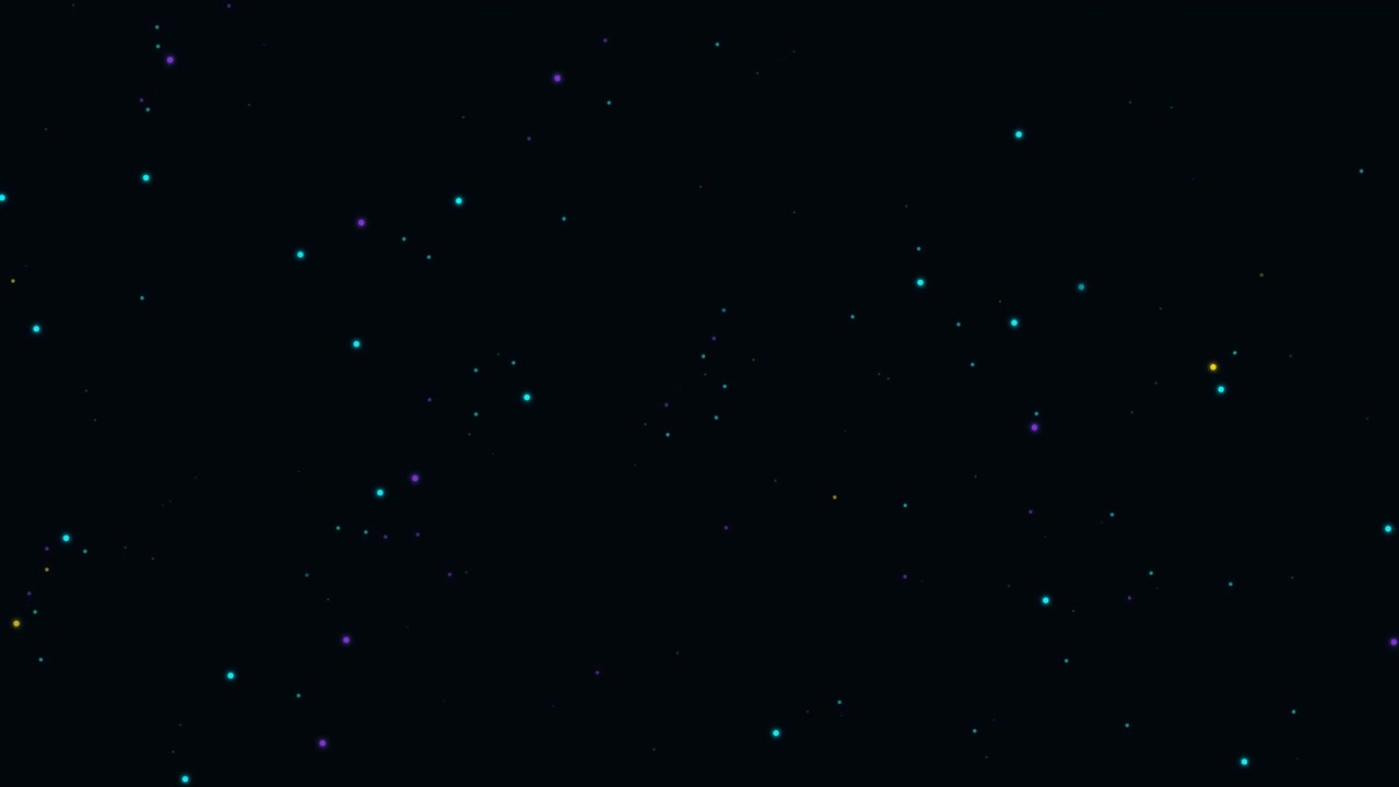 Abstract Background of Floating Glowing Particles on Black