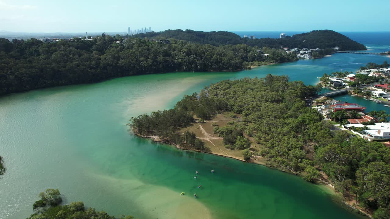 Tallebudgera Creek And Surroundings In Palm Beach, Queensland, Australia - Drone Shot