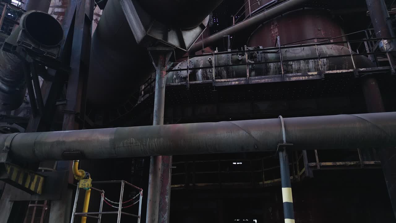 Premium stock video - Complex, aged industrial setting filled with ...
