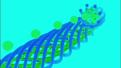 diseño de espiral 3d abstracto con azul y verde