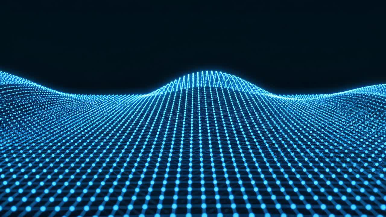 Abstract Blue Grid Wave