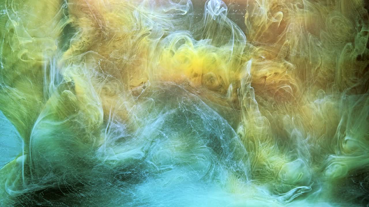 el flujo de tinta magia bruma azul color amarillo nube