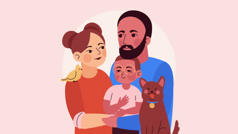 retrato de familia feliz