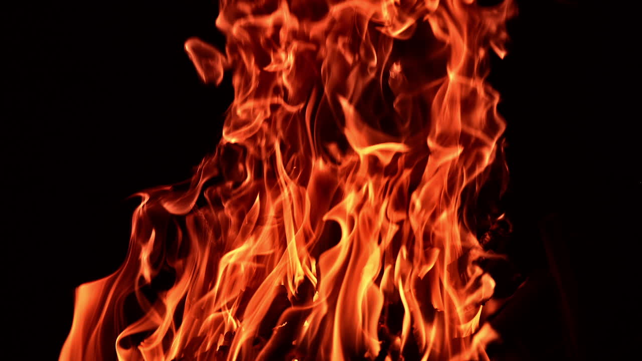 Burning Flames in Night