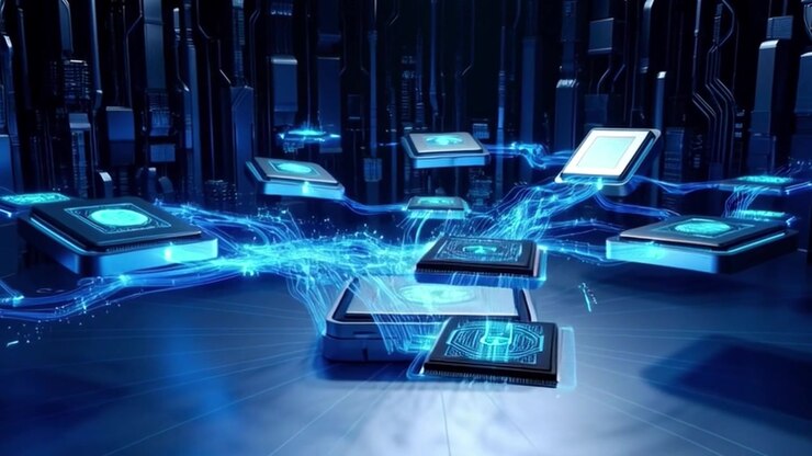 Digital Data Flow Between Floating Computer Processor Chips