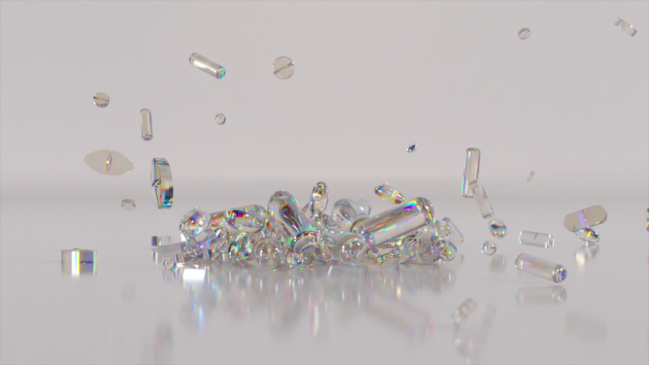 추상적인 iridescent 기하학적 모양