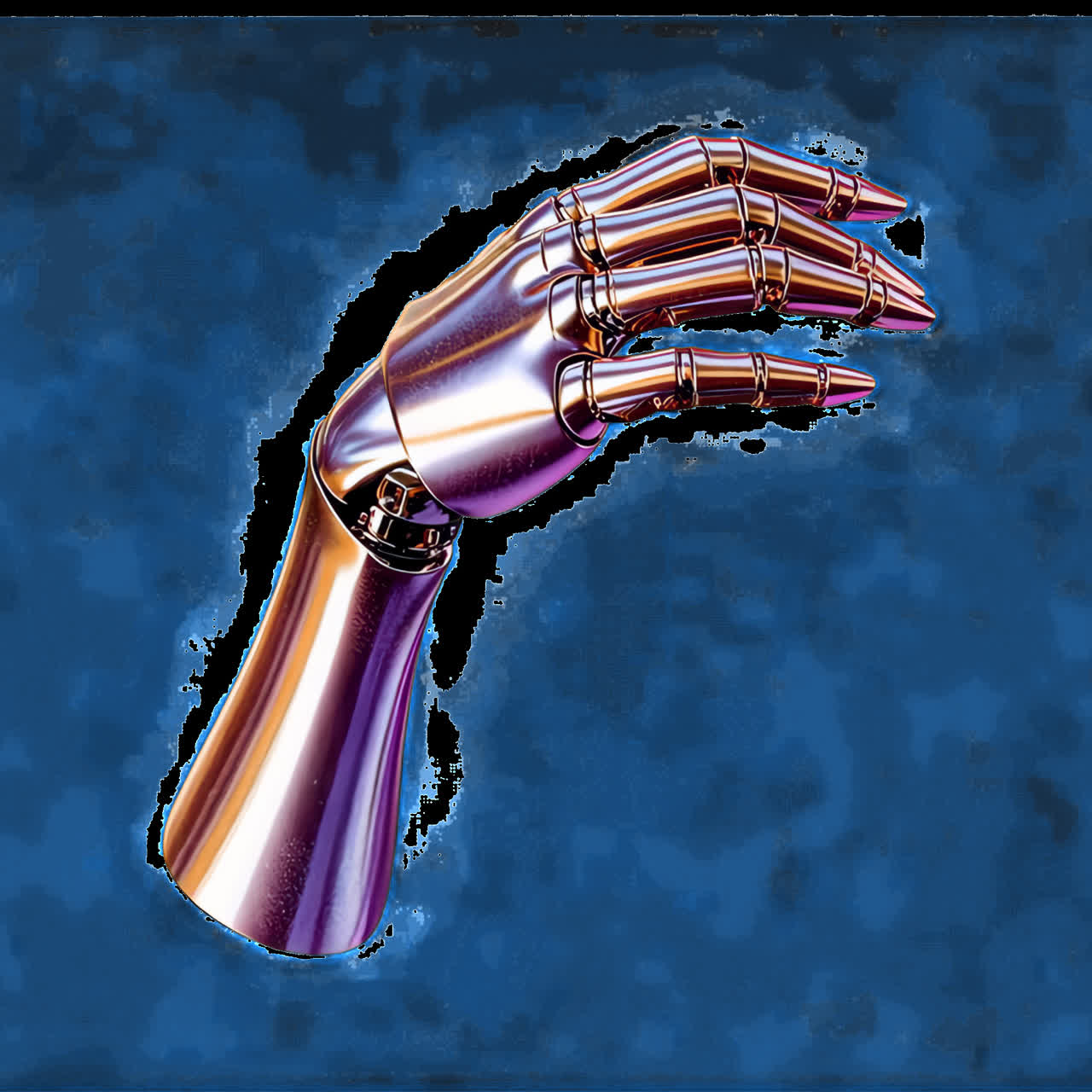 Futuristic robotic hand technology animation isolated asset, transparent 4K video, alpha channel