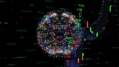 Animación-Del-Procesamiento-De-Datos-Digitales-Sobre-El-Mundo-De-Conexiones.