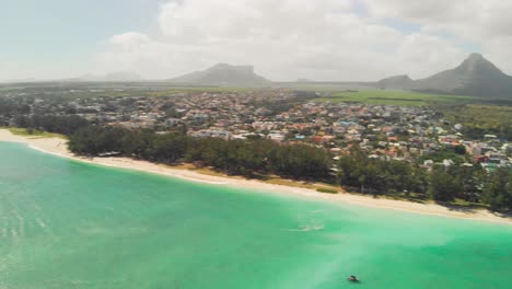 Panning-shoot-of-landscape-of-coastal-town-by-Flic-en-Flan-beach