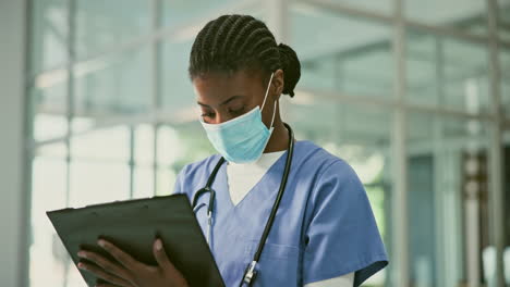 nurse reading medical records