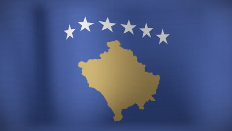 animation of national flag of kosovo waving