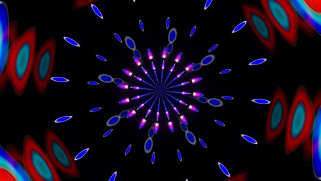 pulsación de neón brillante de rayos multicolores