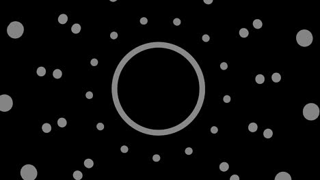 dibujo gráfico en blanco y negro con efecto estroboscópico e hipnótico, mientras gira en el sentido de las agujas del reloj y aumenta de tamaño.