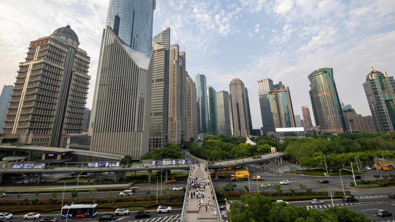 SHANGHAI, CHINA - 11 MAY 2025 : Timelapse of the amazing Shanghai city skyline