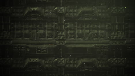 fondo cinematográfico con formas de nave espacial y cámara de movimiento