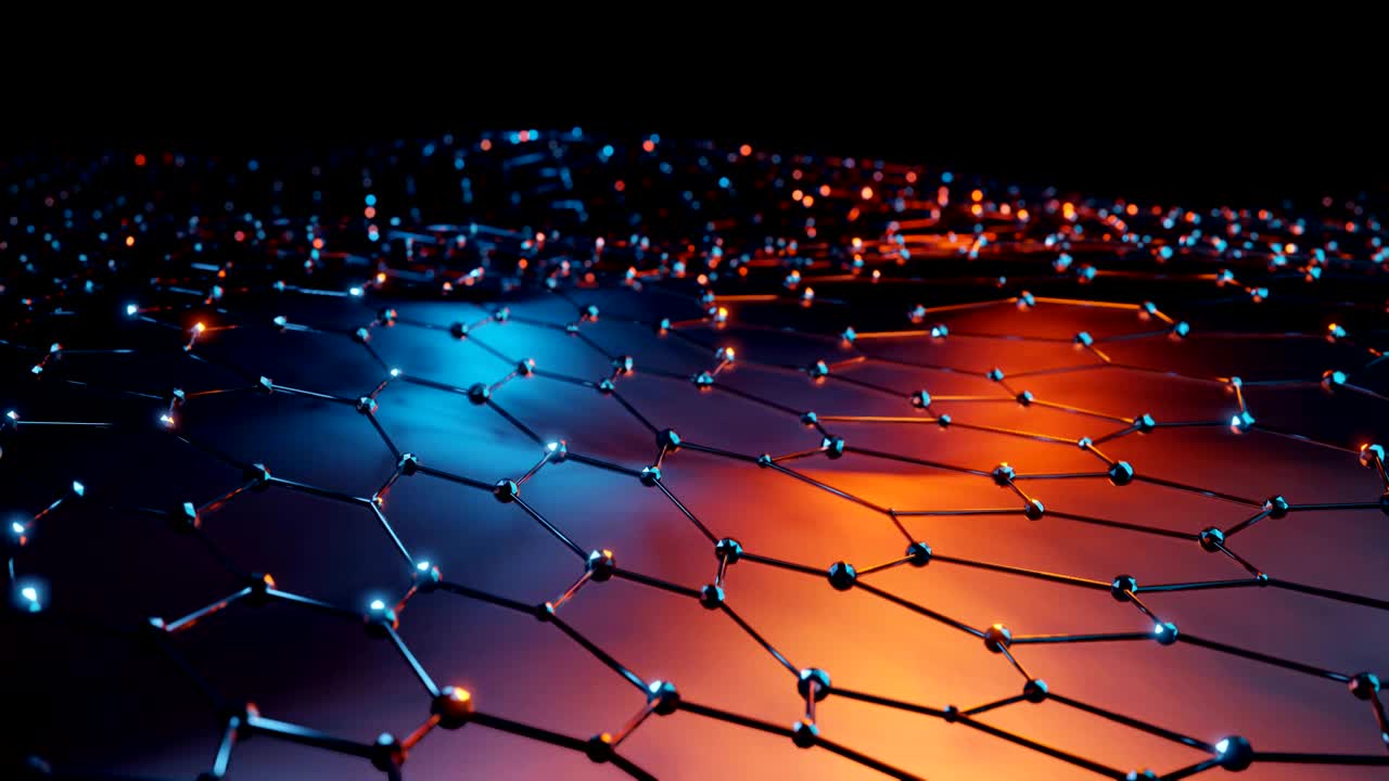 Abstract Metallic dot and connect line technology futuristic background 3d rendering