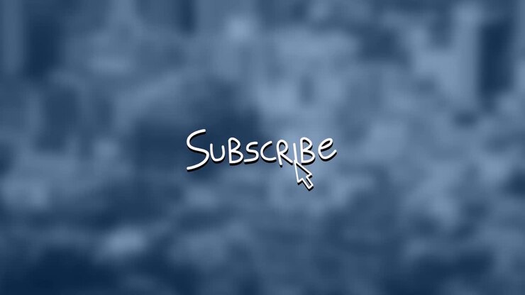 Animation of subscribe text with cursor over out of focus cityscape